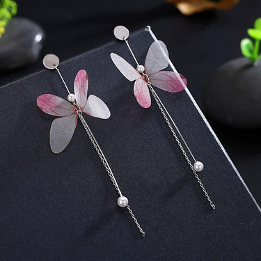 Pink Butterflies Dangling Earrings-Your Soul Place